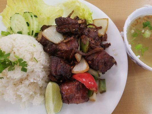 My favorite dish served Lunchtime Wednesday and Thursday Beef Lok Lak!!!