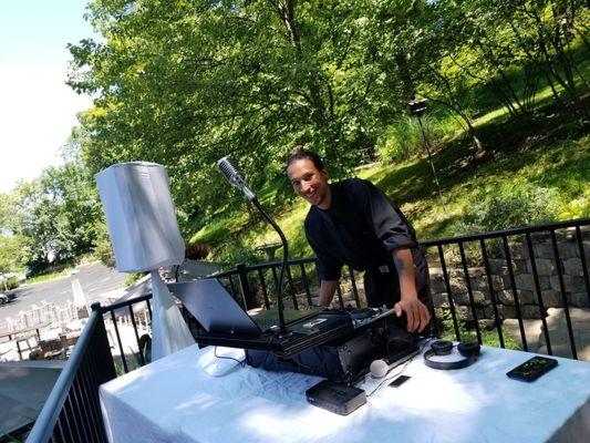 Mikey C DJ ing an outdoor wedding!