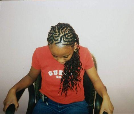 Free Style Cornrows - Feed in braids Wavyends