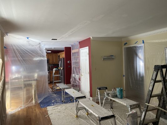 Drywall repairs living room