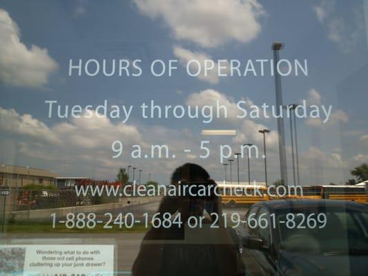 Hours of operation.