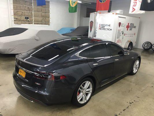 2016 tesla model S with 35% on all side and rear windows.