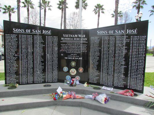 San Jose Vietnam War Memorial, created by Forever Etched Inc.