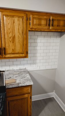 Subway tile install