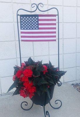 Keeping us mobile!   Thank you John Sines Auto!  & Thank you for the red, white & blue & flowers!   Flag made in USA.