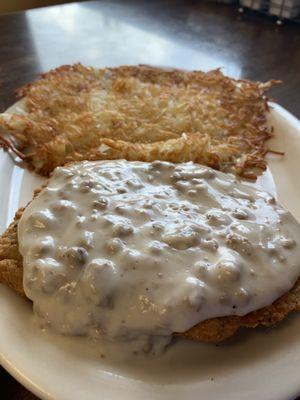 Country Fried Steak w/ Hash-browns