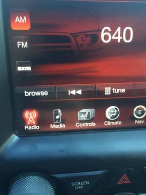 My cars audio screen when I'm not listening to my iTunes music. KFI 640 AM