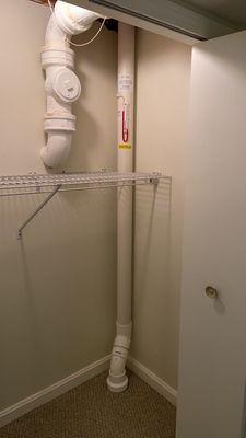 Radon mitigation pipe - interior