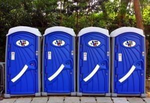 Portable toilets in Galveston.