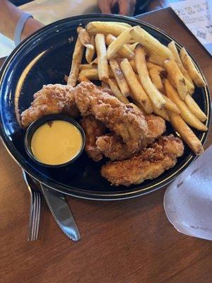 Chicken Fingers and fries.