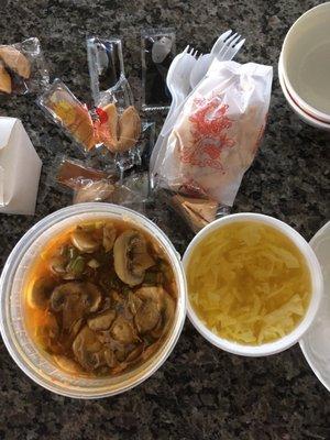 Hot and sour soup and egg drop soup