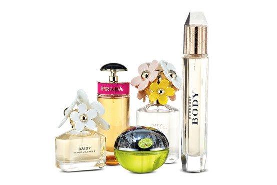 Marc Jacobs Daisy, Prada Candy, DKNY Be Delicious, Marc Jacobs Daisy Eau So Fraiche, Burberry Body