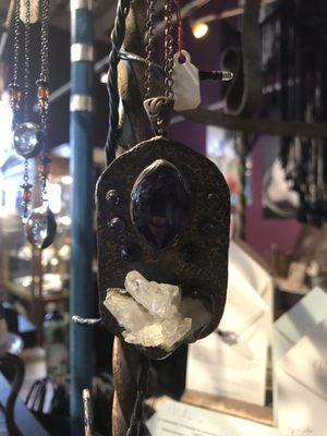 A beautiful crystal and gem infused medallion