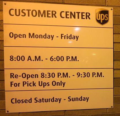 Pick Up Hours for Secaucus, NJ Hub