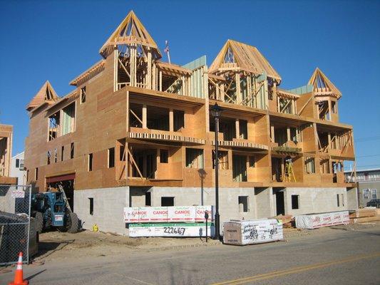 4th story framing complete, sheathing started, Seaside, NJ