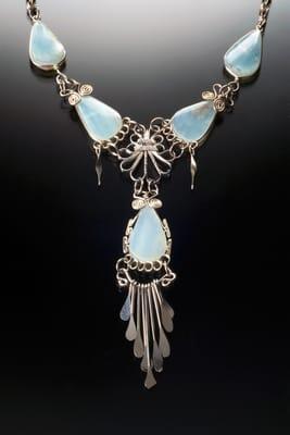 Peruvian blue opal necklace