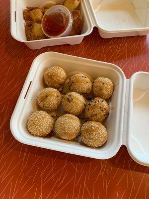 caramel sesame balls