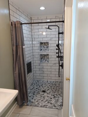 Tiled shower