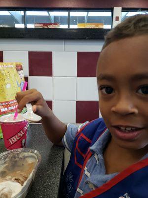 Grandson eating ice cream!