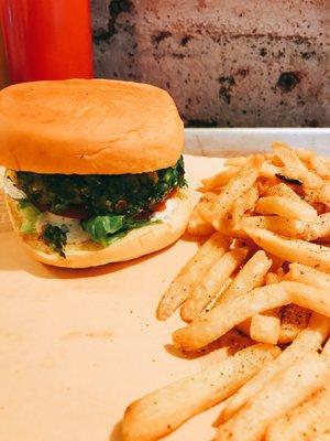 veggie burger avec frites