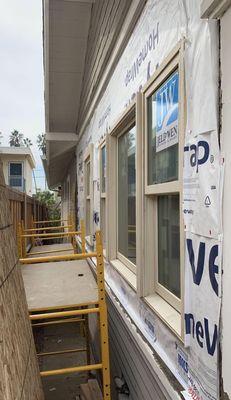 Wood window installation