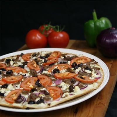 A delicious gyro pizza.