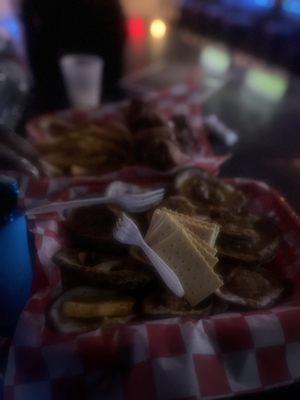 Fries and chicken and some oysters