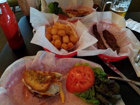 We shared the Grilled Triple Cheese and a side of Chef Aaron's delicious Praline Bacon and tots! Fantastic meal!