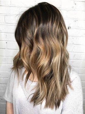 Freehand painted Balayage