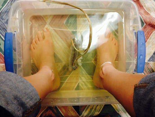 Foot detox for acid removal, candida, parasites etc.