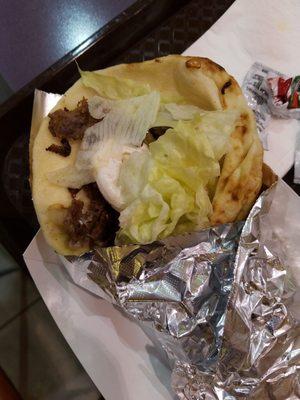 Steak gyro, they were out of lamb