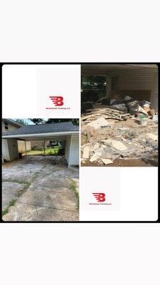 Light Construction debris removal performed by Benchmark Trucking LLC junk removal team.