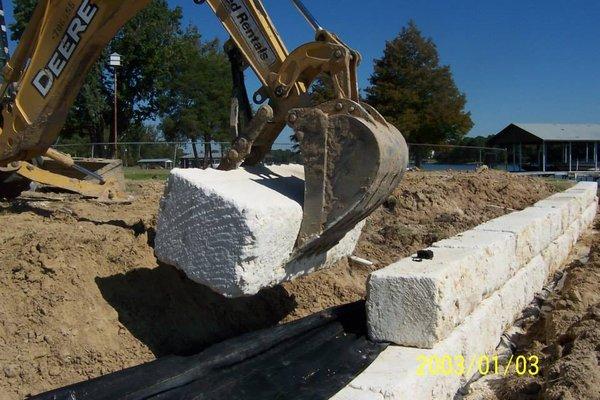 LIME STONE RETAINING WALL