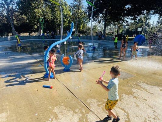 Splash pad good for little kids.