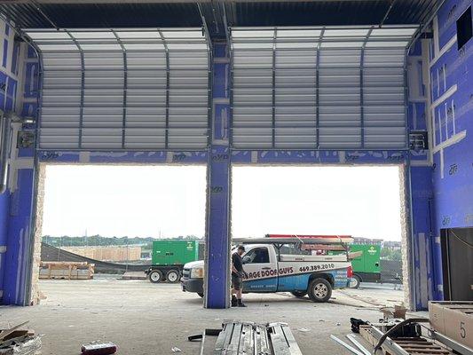 Commercial Garage doors - these are 16'X13' With 24' off vertical lift track.