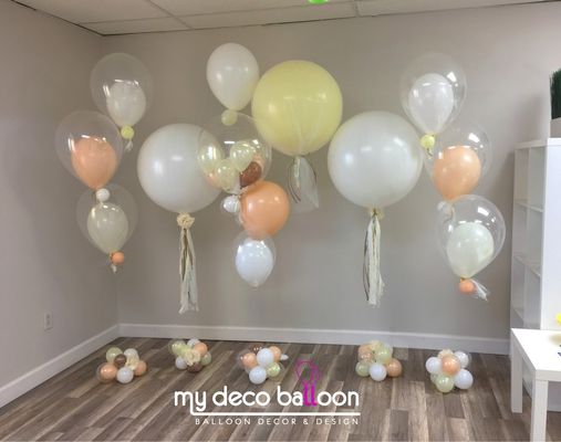 Specialty Balloons in white, blush and ivory