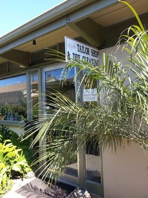 Store front sign, away from the street.