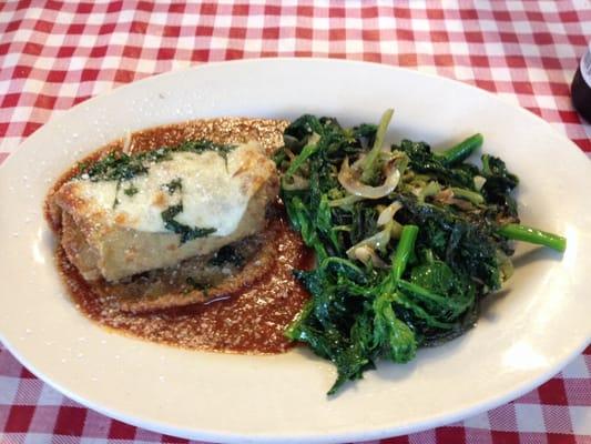 Eggplant rolatini and Broccoli Rabi.