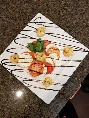 Fresh Mozz Salad with Grilled Shrimp