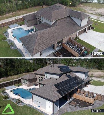 Before and After Photos of TriSMART Solar Installation