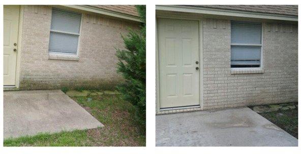 Before and after power washing by Top Notch Way