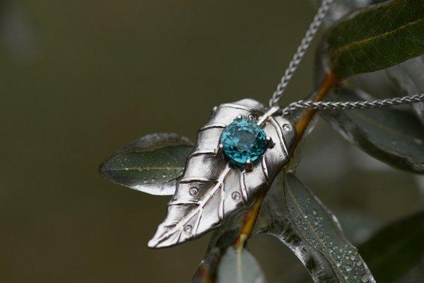 Beautiful Blue Topaz set in a custom made pendant!