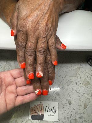 Structured hard gel manicure on natural nails