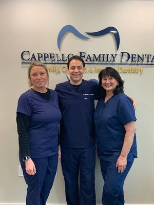 Dr. Cappello with our amazing Dental hygienists Ronnie and Marylee