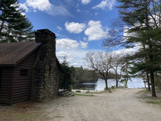 There is a CCC cabin but it was locked the entire time I was there, not sure what it's used for. Boat launch and swimming area are visible.