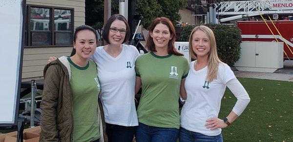 Junior League members volunteering at the Menlo Park Fire Dept. pancake breakfast to benefit the Alisa Ann Ruch Burn Foundation (2018)