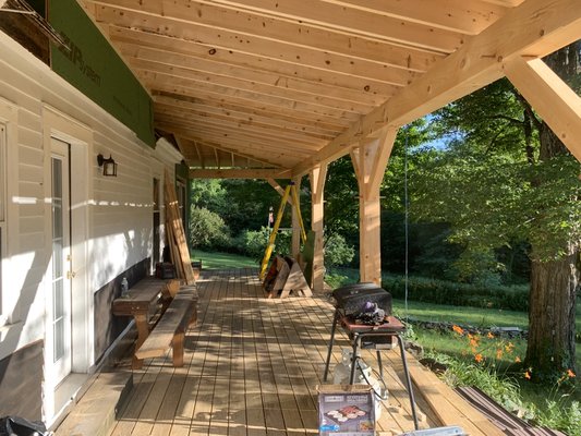 An added covered porch