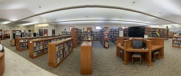 Interior of the main level of the library