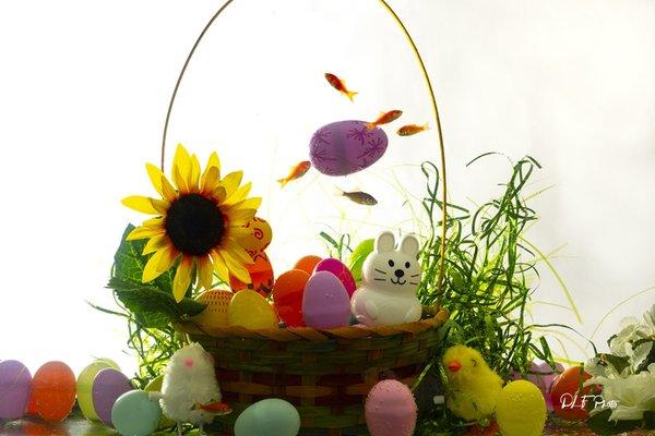 Colorful Easter basket