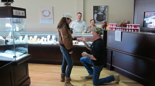 This lovely couple that got engaged in our store!